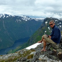 Alfred on the summit of 1296 meters high Rimstigfjellet